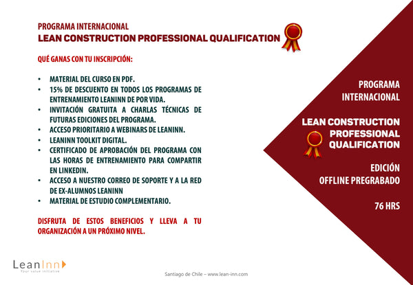 LCPQ - Programa Lean Construction Professional Qualification® - Online Pregrabado
