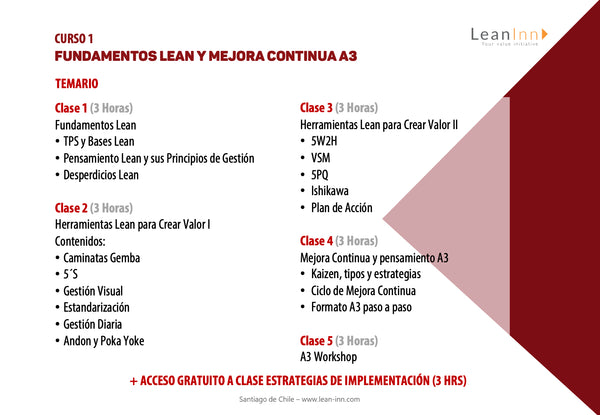 LCPQ1X - Curso Fundamentos Lean y Mejora Continua A3 (Pregrabado)