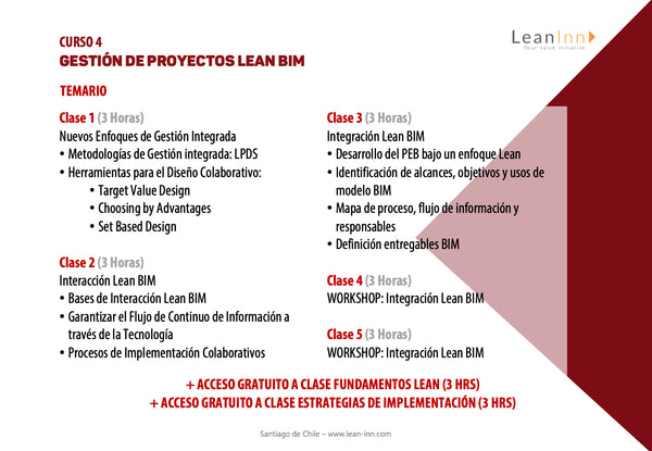 LCPQ4X - Curso Gestión de Proyectos Lean BIM (Pregrabado)